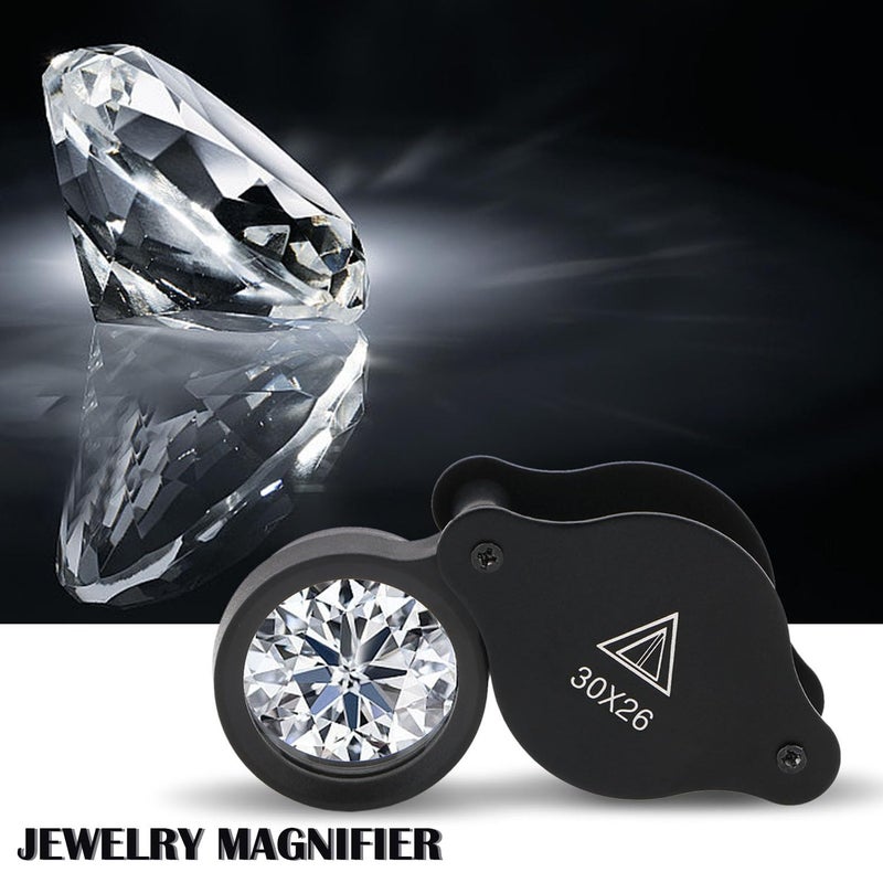 Rongon Pocket Folding Magnifying Glass Jewelers Loupe Magnifier 30X 26MM Small Magnifying Glasses Jewelry Loop Magnifiers Hand Lens for Gemstone Jewelry Gemstones Stamp - Image 3